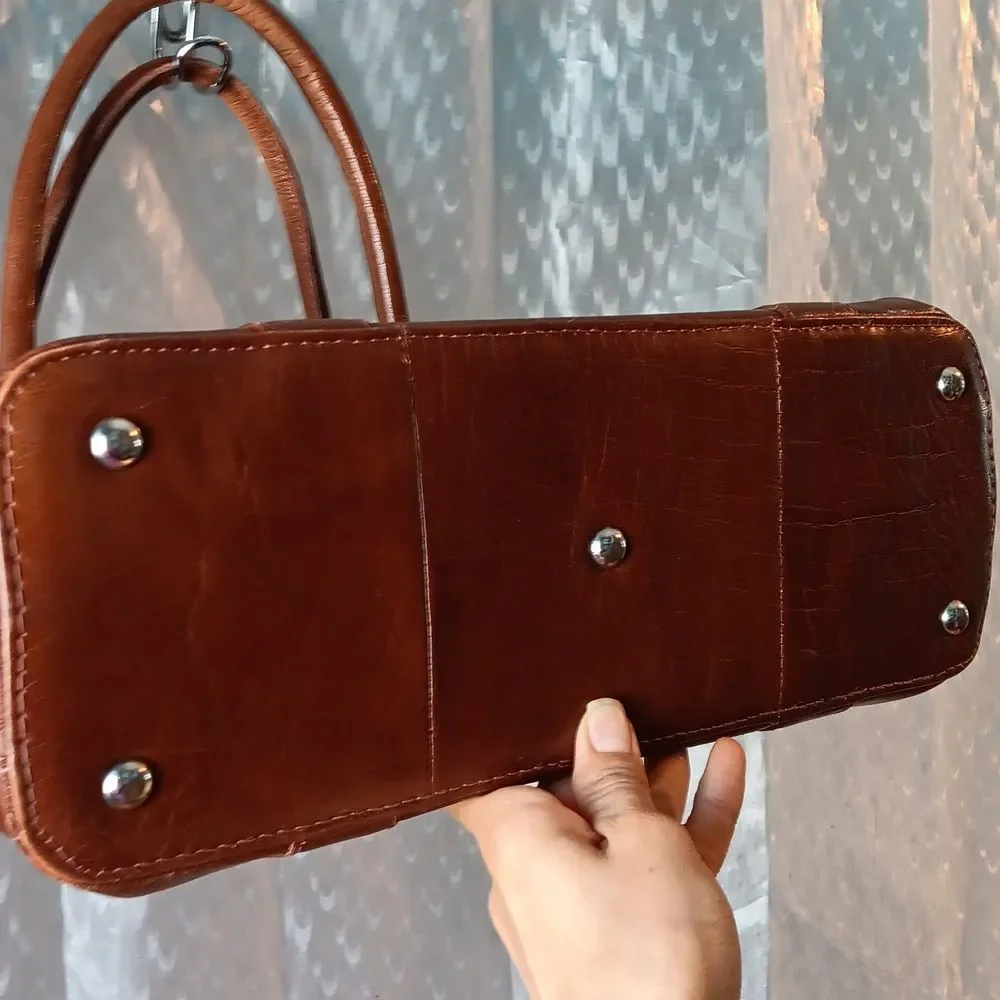 Ashwood Brown Leather Handbag Purse Grab Tote Smart Shoulder Large